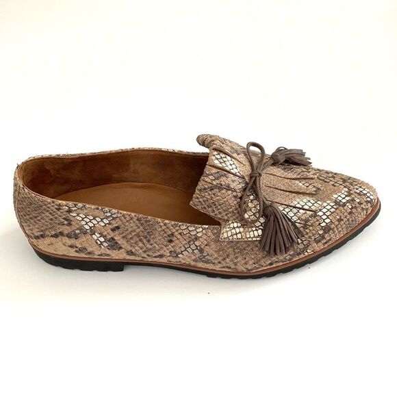 Paul Green Snakeskin Print Leather Loafers Supper Soft Preppy Academia Chic US 9 - Picture 6 of 14